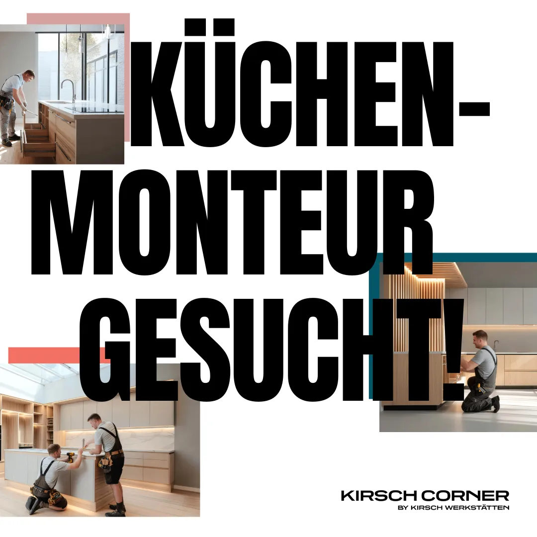 Küchenmonteur von Kirsch Werkstätten bei der Montage